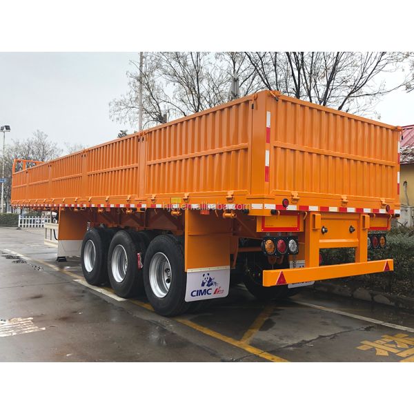 Myanmar Market 3 Axles 4 Axles Flatbed Cargo Semi Trailer with Side Wall and JOST/FUWA 28T Landing Gear