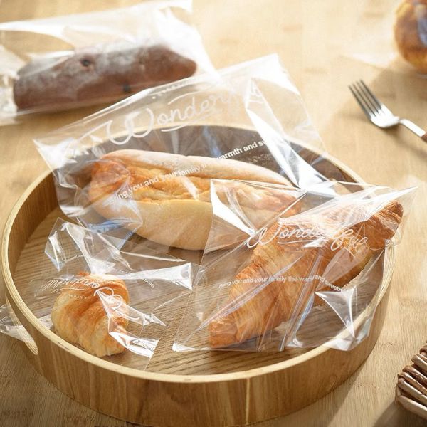 Custom Flat Opp Plastic Bread Transparent Clear Food Packing Bag