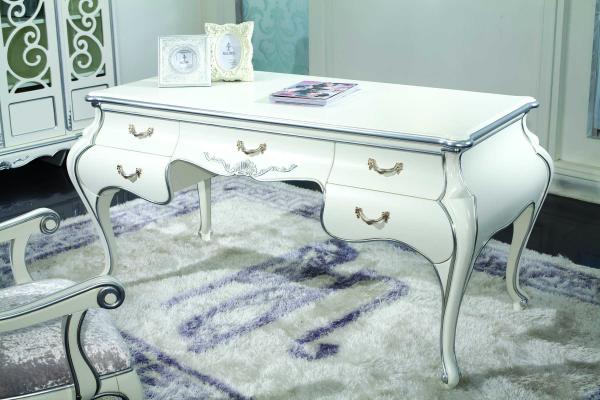 F004 Antique French Baroque Classic Home Office Desks Rectangle For Palace Study Room