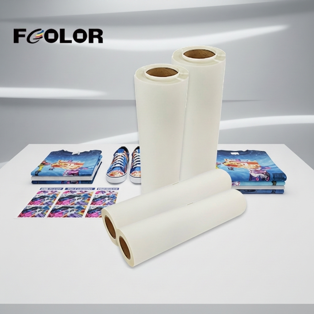 FCOLOR High Transfer Rate 30cm*100m Double-sided Matte Heat Transfer PET Film