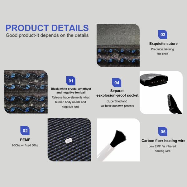 Polka Dot Embroidery and Far Infrared Heating Mat The Ultimate Sleep Experience on Our PEMF Magnetic Therapy Mattress