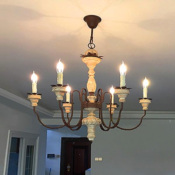 Wood Chandelier Lighting Nordic Design Lustre LED Suspension lamp(WH-CI-127)