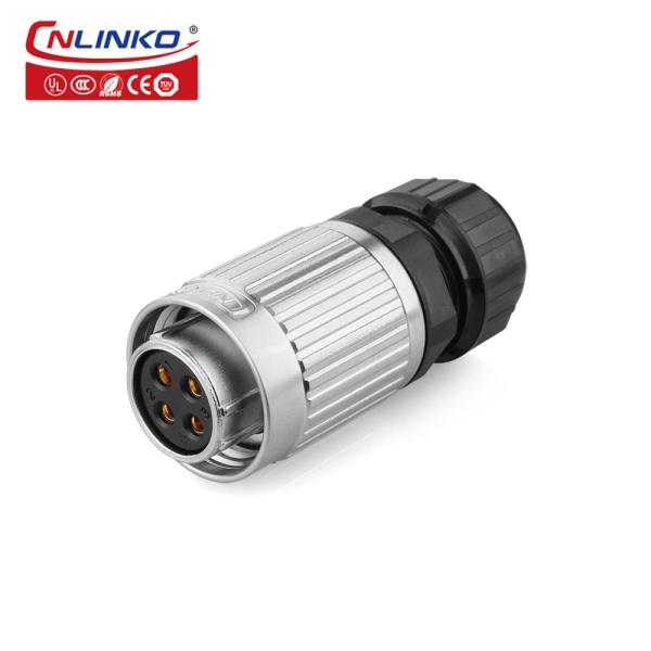 CNLINKO M20 4 pin waterproof connector Outdoor 4 Pin Circular Plug Socket ip67 waterproof connector