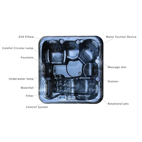 5 Persons Hydrotherapy Pool For Outdoor Spa Hot Tubs With Air Jets Jacuzzi Luxury Spa Tubs For Villa