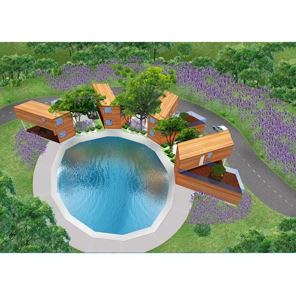 Блок кабины панели потолка ПВК модульный/сборный дом с алюминиевыми раздвижными дверями