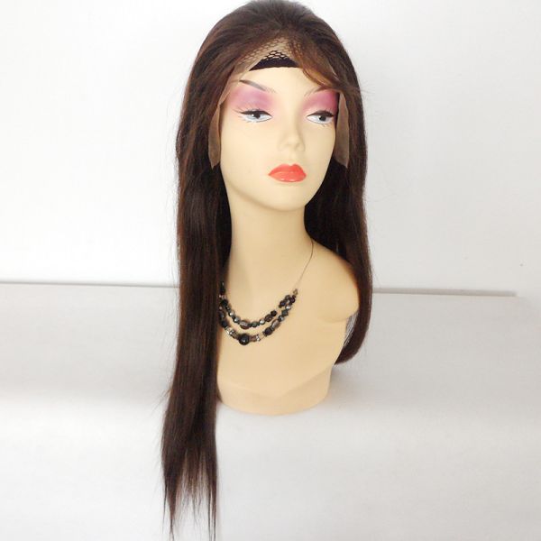 Natural Hairline Natural Color Silky Straight Brzilian Human Hair Full Lace wigs