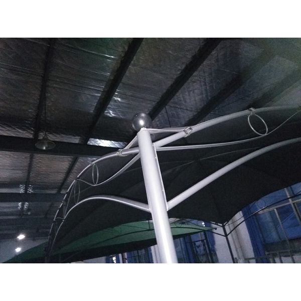 Outdoor Patio Carport with Steel Frame 3*3M Sunshade Garden White Wedding Canopy Roof