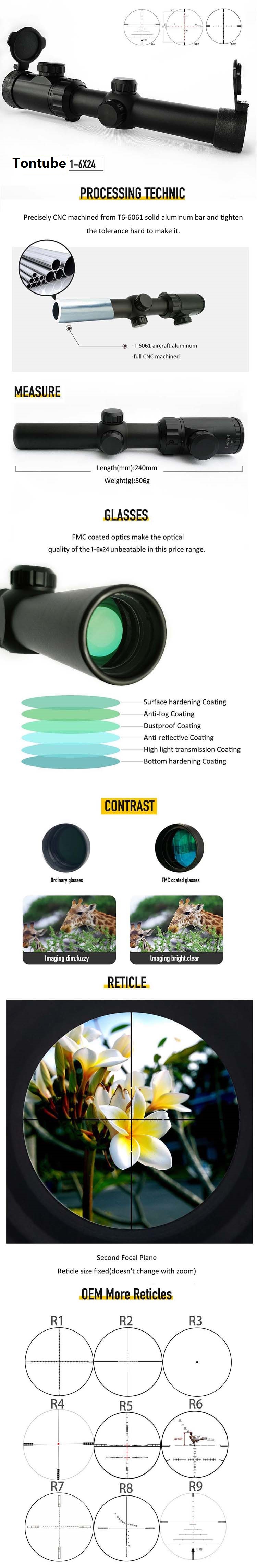 1-6x24 второе фокальная плоскость Riflescope