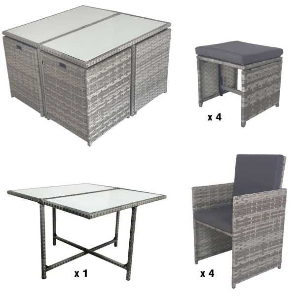 Outdoor Camping Furniture Factory Wholesale Outdoor Patio Garden Furniture Space Saving Dinning Table and Chairs