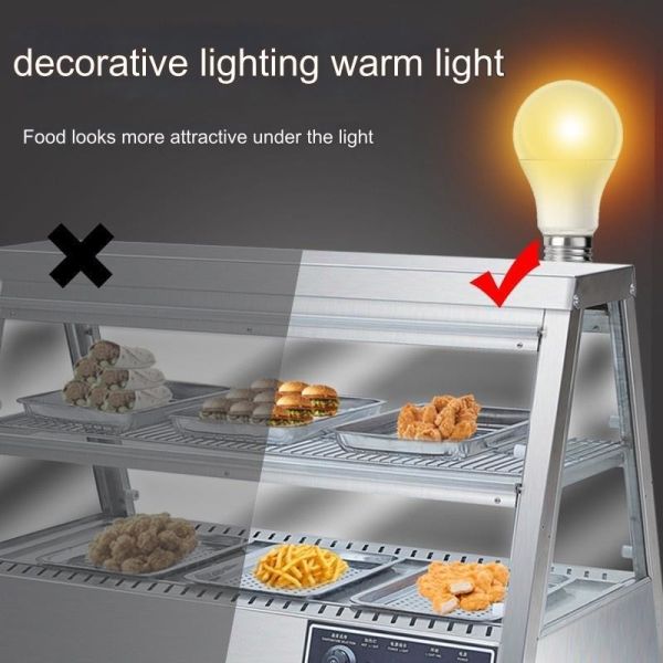 30 KG Stainless Steel Food Warmer Display Showcase with Automatic Constant Temperature