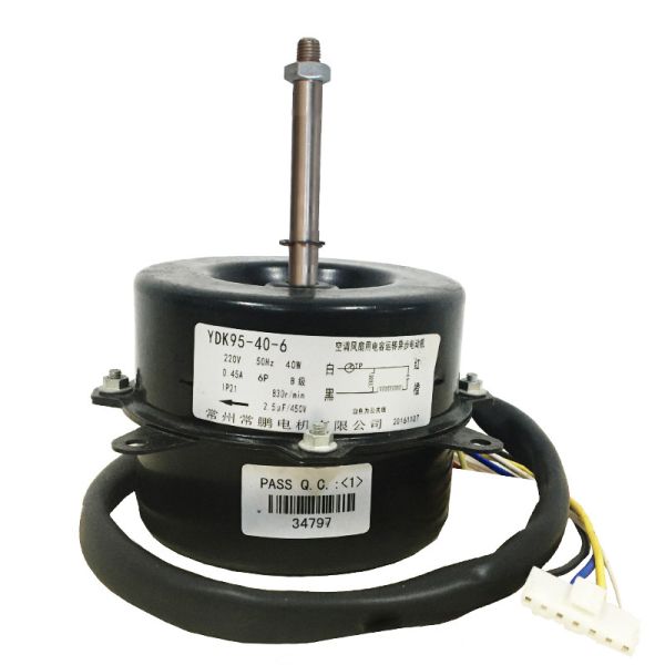 Single Phase 40w 6 Poles Air Conditioner Motor Air Cooler Fan Motor Black Housing HVAC System