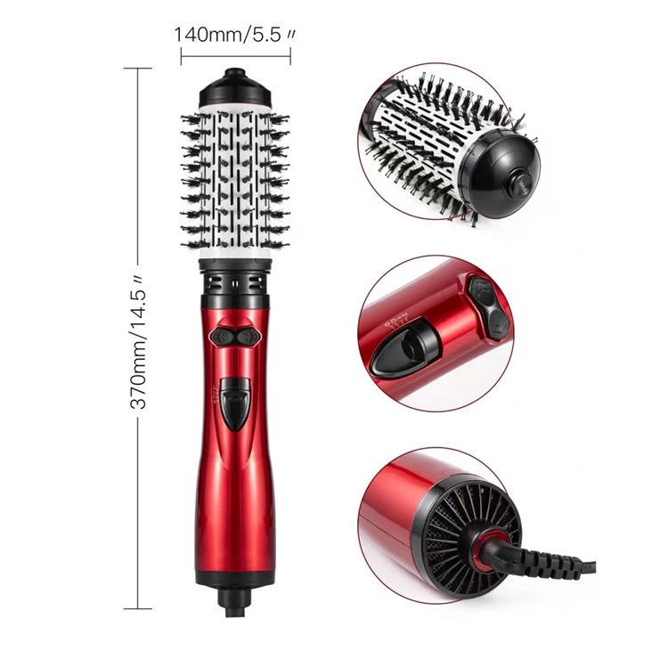 Electric 3-in-1 Hot Air Styler & Rotating Hair Dryer with Negative Ionic Technology for Dry Hair Curls & Straightens Hotel Use