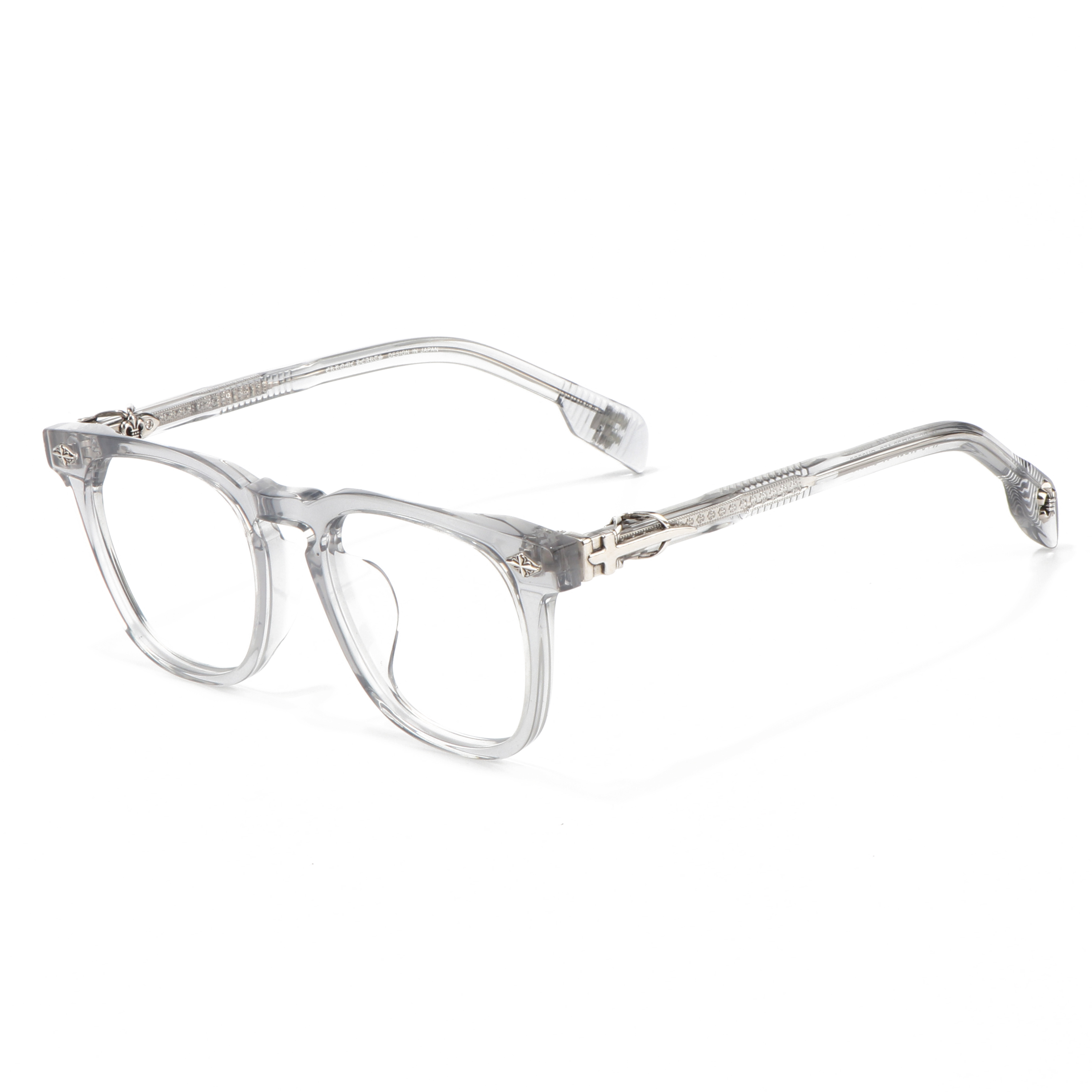 Solid Punk Style Full Rim Butterfly Shape Lightweight Durable Prescription Presbyopia Metal Accessory logo Glasses Famous Brands