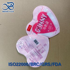 Sachets de gummies personnalisés en forme avec film holographique et impression de 1 à 10 couleurs