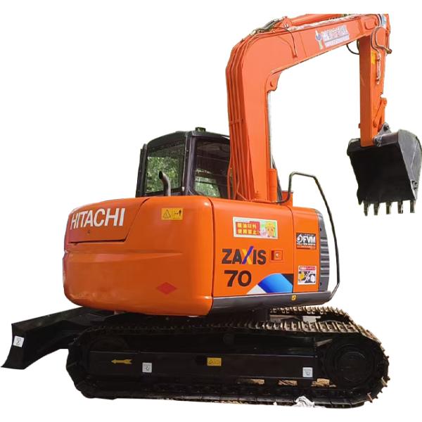Excavateur Hitachi ZX70 d'occasion en parfait état, prêt à fonctionner.