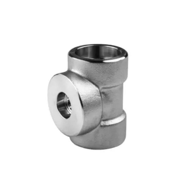 ANSI/ASME Stainless Steel Carbon Steel Threaded Tee Customizable Sizes & Material  Industrial Grade