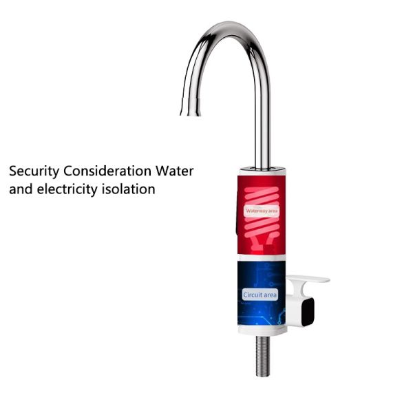 360 Deg Free Rotation 304 Stainless Steel Electric Heating Water Faucet With 3s Fast Heating