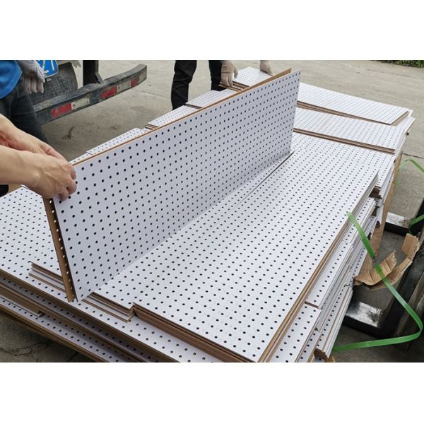 12mm Melamine Mdf Perforated Board For Gondola Shelving Furniture