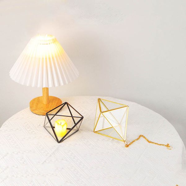 Hanging glass container diamond-shaped garden design decoration artifact pendant flower awn pendant cover