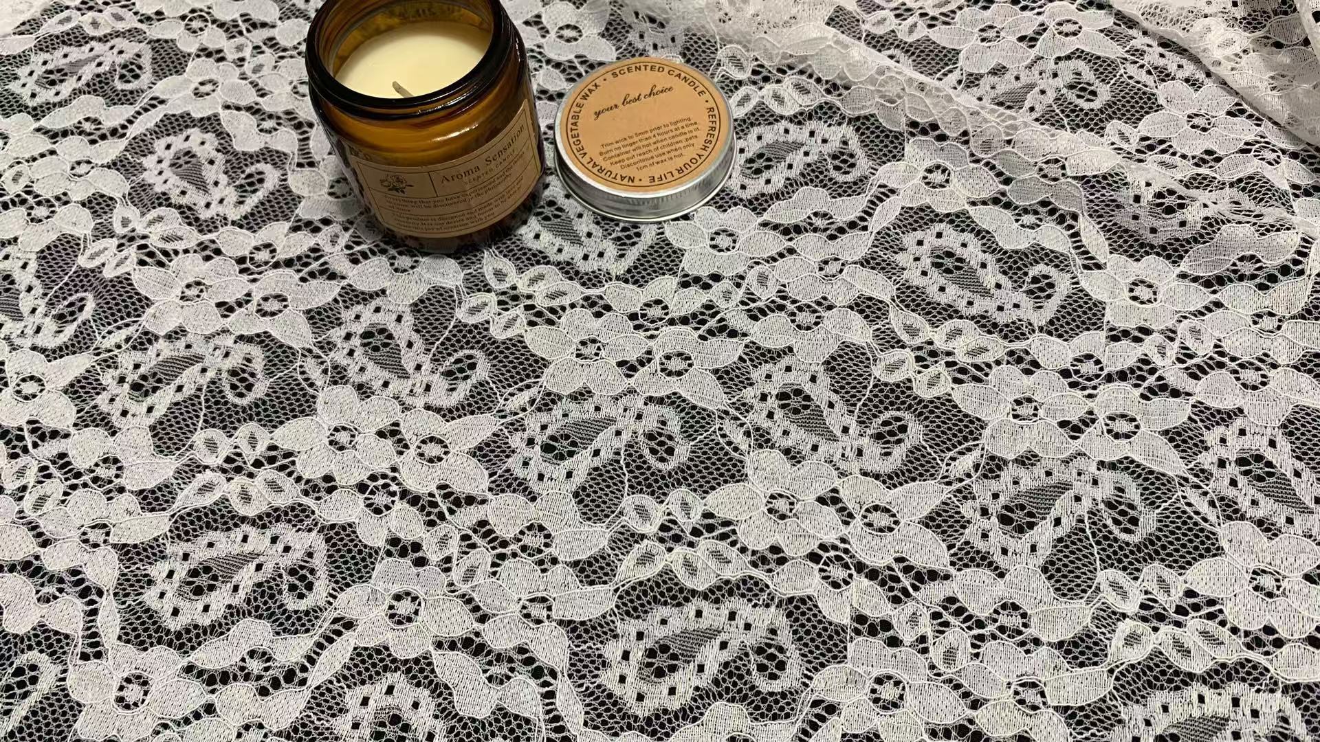 Soft Breathable Floral Lace Fabric with Intricate Flower Pattern Lightweight for Dresses and Lingerie