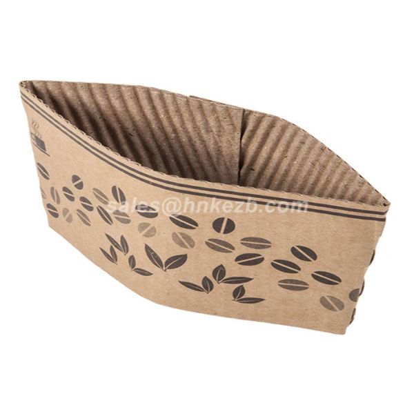 Brown Corrugated Custom Coffee Cup Sleeves Recyclable For Hot Coffee