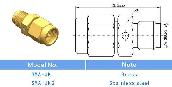 SMA Male to Male Adapter Gold Plated Brass RF Adapter for Communication