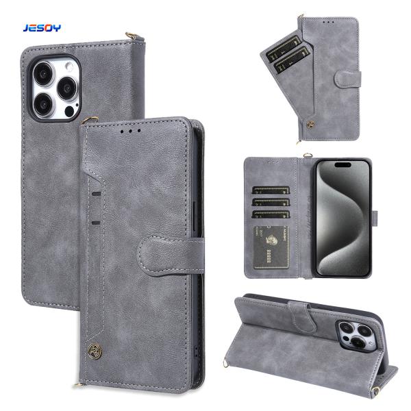 Removable Strap PU Leather Phone Case Flip Cover Wallet Card Holder For IPhone