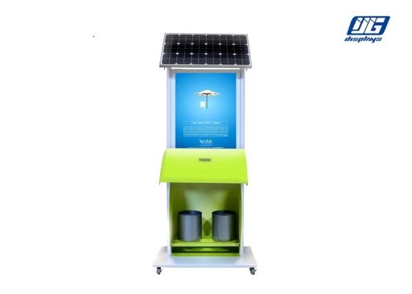12V/16Ah Lithium Battery Solar Powered Light Box Advertising Steel Trash Station