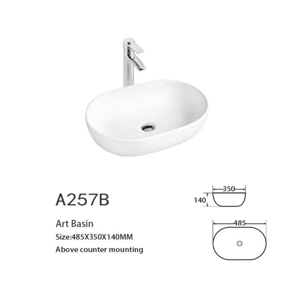 Ceramic Oval Counter Top Bathroom Sink 18 Inch 15 Depth