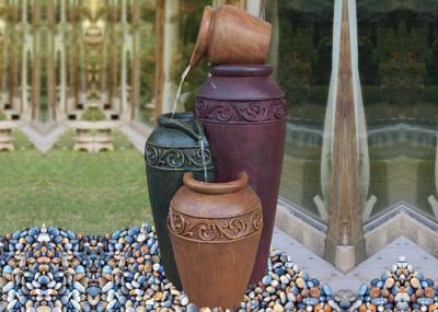 36 Inch Countryside Pots Lighted Outdoor Water Fountains