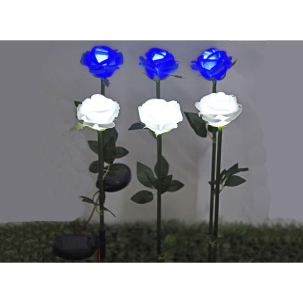 Solar silicone rose Lights Outdoor Lawn Park Decoration Lamp LED Silicone Rose Lamp