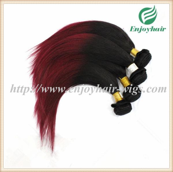 Brazilian virgin hair weave , natural color/99J# 10''-26''length straight hair extension