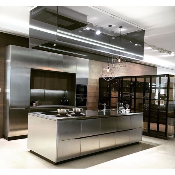 Custom Modern Durable Design Modular Cabinets Smart 304 Stainless Steel Kitchen Cabinets For Villa