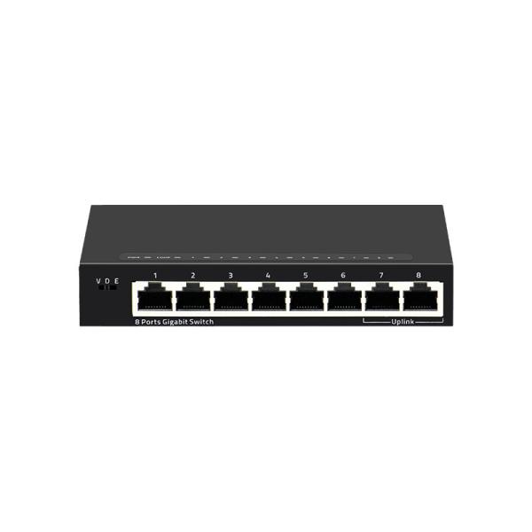 8-Port Gigabit Ethernet Network Switch with PoE QoS SNMP VLAN Functions FCC Certified and 10G Capacity Stackable Hub