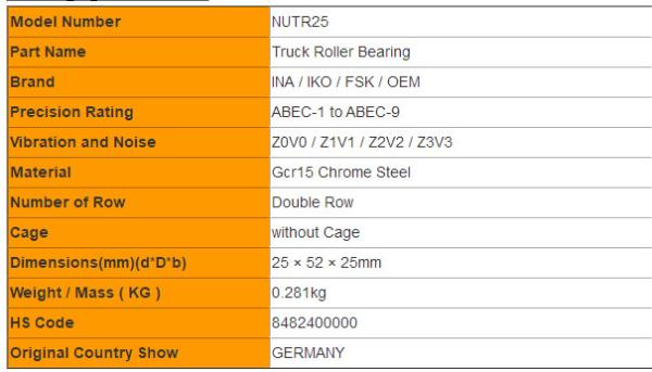 Sealed NUTR25 Axial Direction Truck Roller Bearings for Heavy Duty Machine
