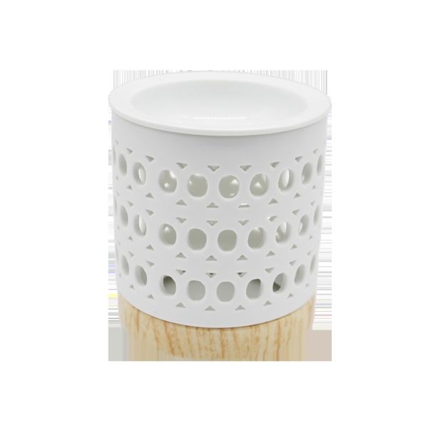 White Circular Pattern Ceramic Oil Burner Small Elegant Wax Melt Burners for Scented Wax  Candle Warmer Oil Burner