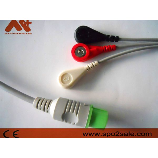 Кнопка 3 руководств Fukuda Denshi совместимая Непосредственн-соединяет кабель ECG - 0012-00-1192