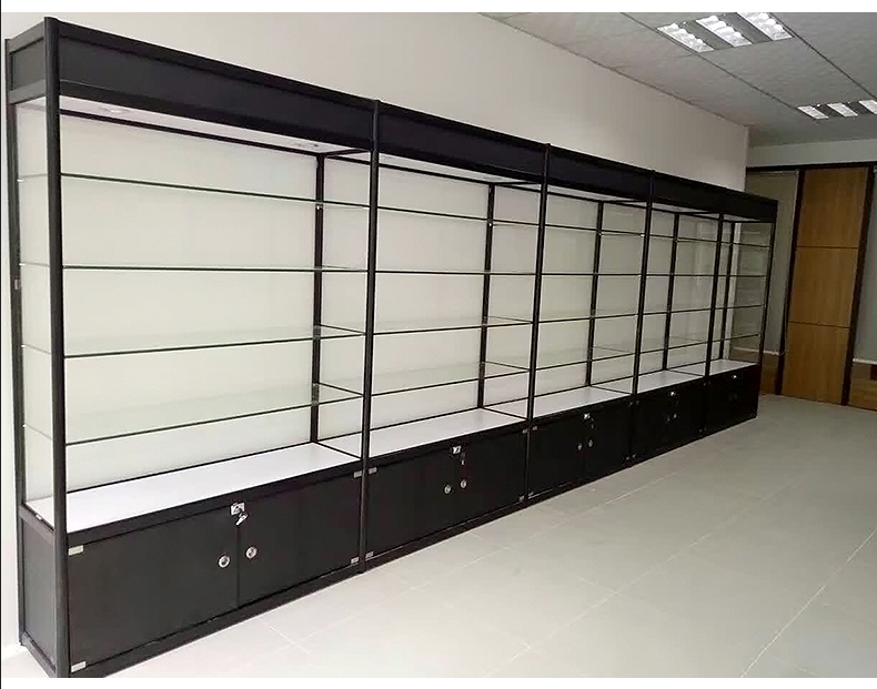 Goods Showcase Glass Cabinet Supermarket Wall Glass Display Case