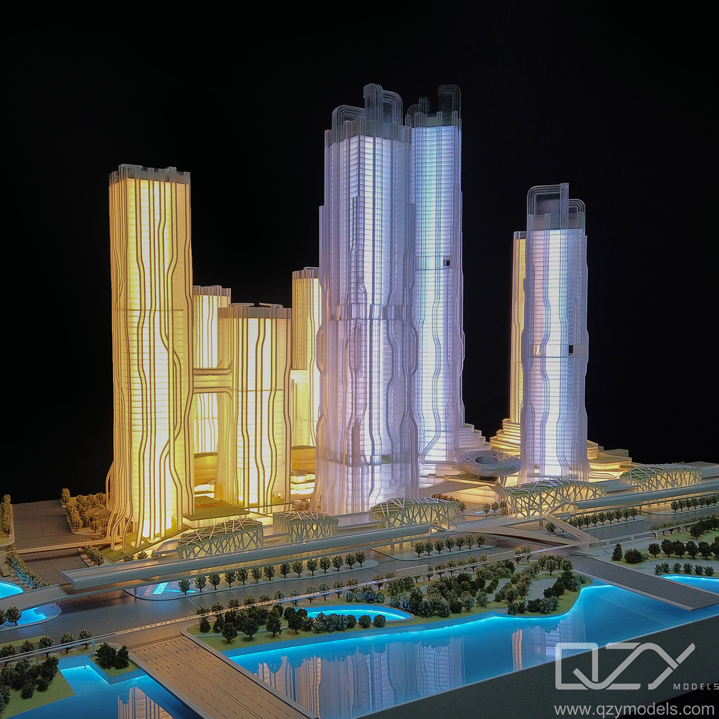 3D модель современной архитектуры Масштаб миниатюрного здания CAUPD 1/500