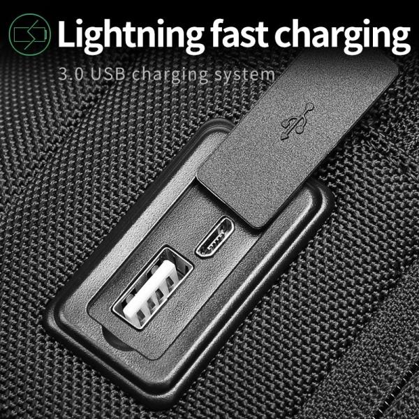 Venda a retalho novo logotipo personalizado à prova d'água de grande capacidade Single Shoulder Messenger Bag USB carregamento de homens saco de peito