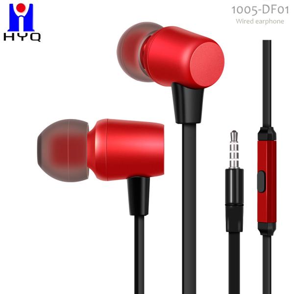 Zinc Alloy 1.2m 3mW Wired Earphones With Mic Noise Cancelling