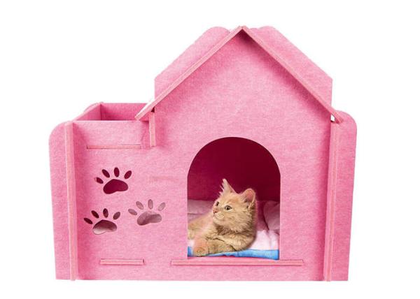 23.6 X 15.6 X 20.5 Inch Felt Cat Condos With Windows