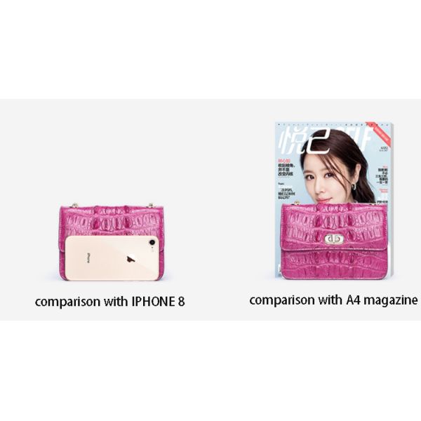 Fashion crocodile skull leather bag for women with one shoulder slung chain small square bag