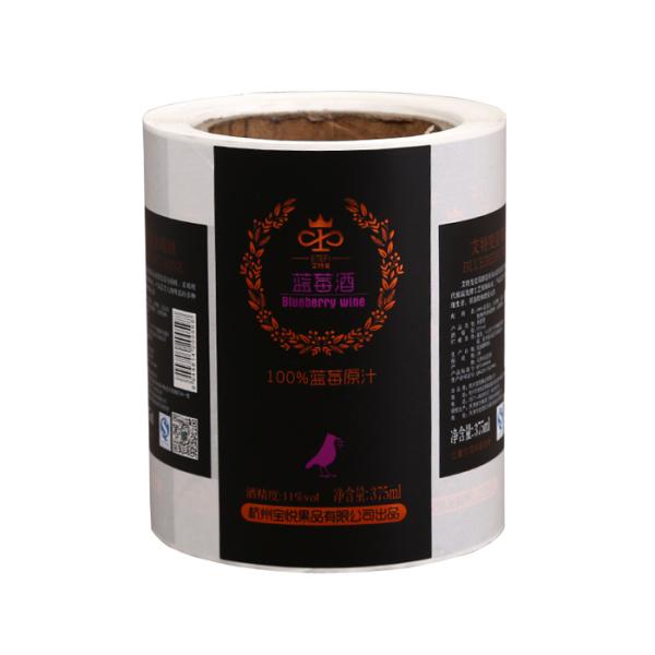 La coutume de bouteille a imprimé le temps noir flexographique de labels d'autocollant résistant