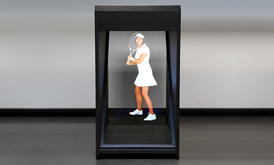 Одно встало на сторону витрина HoloCube дисплея рекламы hologram для торгового центра