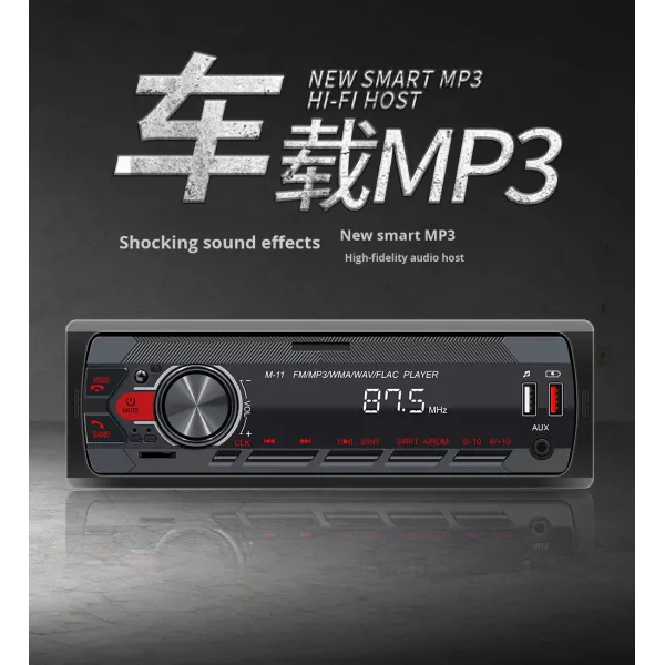 Creatall 12V Car MP3 Player with BT Wireless Hands-Free FM Radio Colorful Lights Audio System Modification New & Improved