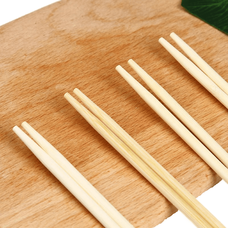 Customized Logo Round Bamboo Disposable Chopsticks and Disposable Natural Color