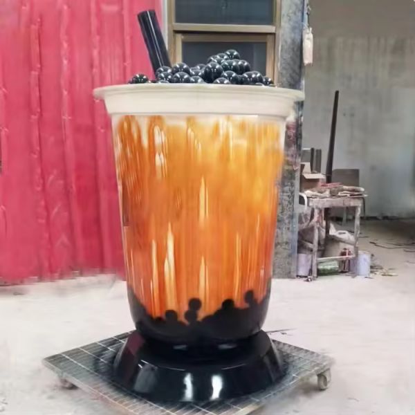 Eye-Catching Anime-Inspired Bubble Tea Decorative Sculptures