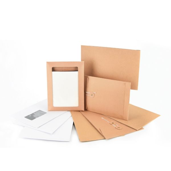 Custom Size Brown Kraft Pocket Style Envelope without Gusset for Important Documents