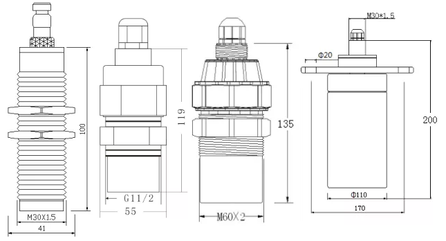 Ultrasonic Digital Water Fuel Flow Meter Open Channel PTFE Antenna